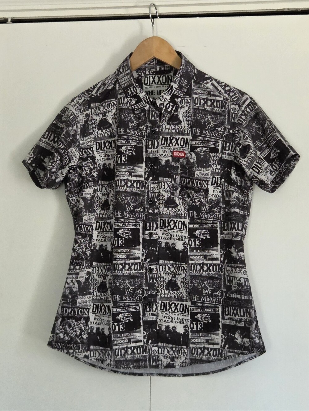 DIXXON Black & White Graphic Button-Down Shirt